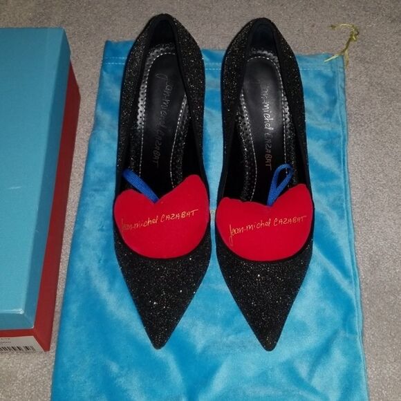 Jean Michel Cazabat black sparkly shoes 39 Pums Heels - Picture 2 of 8